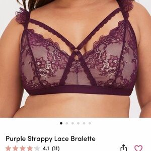 Lace Trim Bralette - Deep Purple